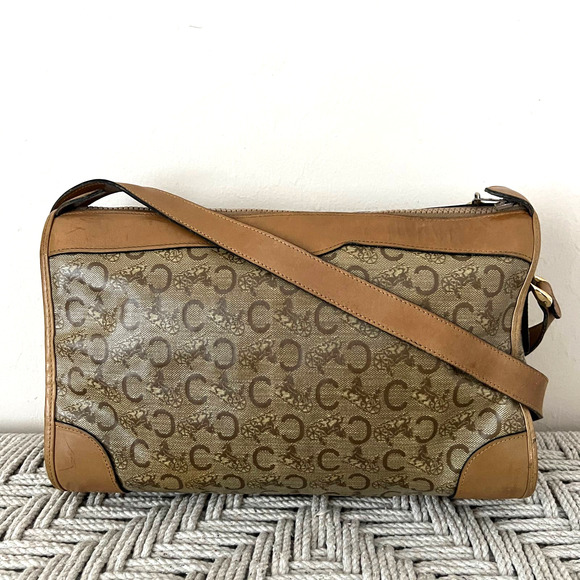 CELINE Macadam Diffusion Tan Canvas and Leather Crossbody Bag - Picture 1 of 15
